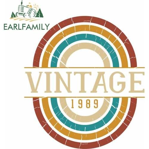 EARLFAMILY 13cm x 11.6cm for Vintage 1989 Decal Refrigerator Windshield Anime Car Stickers Kids Room Silhouette JDM Assessoires