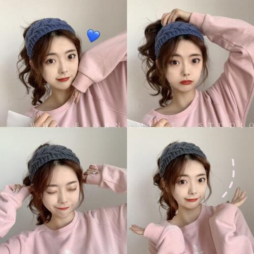 Tufaha Wool Elastic Headband Hair Accessories Headbands for Women Designer Spandex Hair Bands for Girls