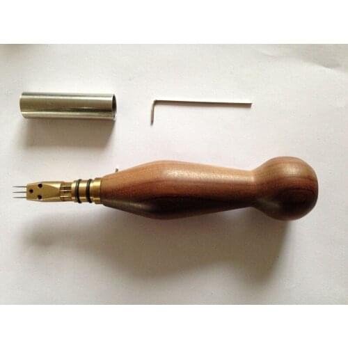 Piano tuning tool to check the piano parts The whole tool three row needle Red with wooden handle