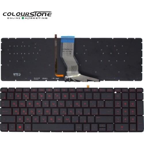 15-AB RU keyboard for HP Pavilion 15-AB053NR 15-AB057NR 15-AB058TX 15-AB063CL Black with Backlit RED Printing