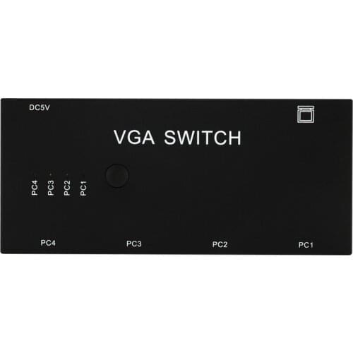 KuWFi VGA Switch 4 Port IN 1 Port Out VGA Switcher Splitter Box for Sharing Monitor,Projector 4 PC to 1 Monitor VGA Switch Box