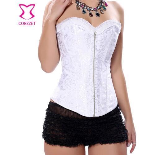 Strapless Overbust Waist Slimming Corsets Steel Boned Bustiers White Bridal Corset Sexy Korsett For Women Espartilhos E Corpetes