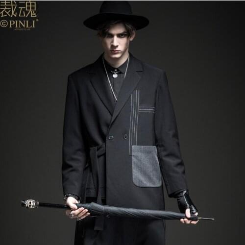 Free Shipping New mens MALE man casual black Tailor soul autumn mens dark slim blazer suit jacket BC193406344