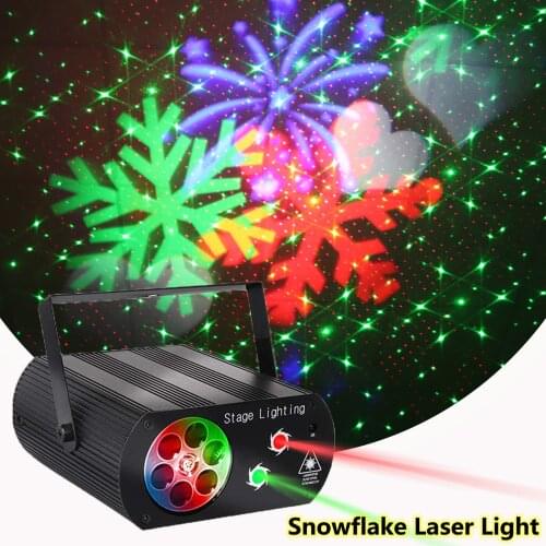 Indoor Christmas Snowflake Laser Light 8W Snowfall Projector Moving Snow Garden Laser Projector Lamp For New Year Party Decor