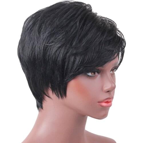 Lady Girls Wig Womens Short Straight Bangs Full Hair Wigs Cosplay Party Wig