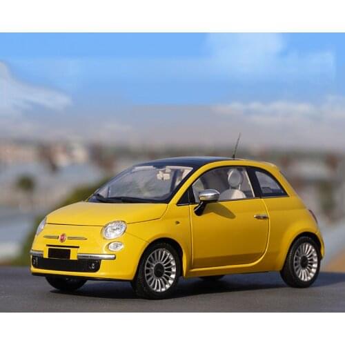 Diecast 1:18 Scale Original Fiat 500 Simulation Alloy Car Model Metal Static Collection Decoration Toys Display Gifts Ornaments