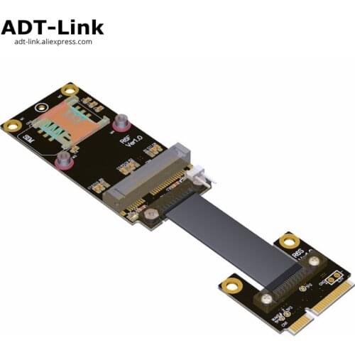 Mini PCI-e mPCIe wireless network card extension cord adapter extender cable Riser mini pci e Mini pcie for mSATA SSD, WIFI Card
