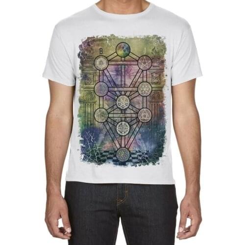 The Tree of Life Kabbalah Large Print Men T-Shirt - Pagan Wicca Qabalah