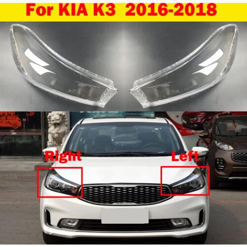 New Car Bright Head Light Shade Shell Caps For KIA K3 Front Headlamp Lamp cover Lampshade Headlight 2016-2018