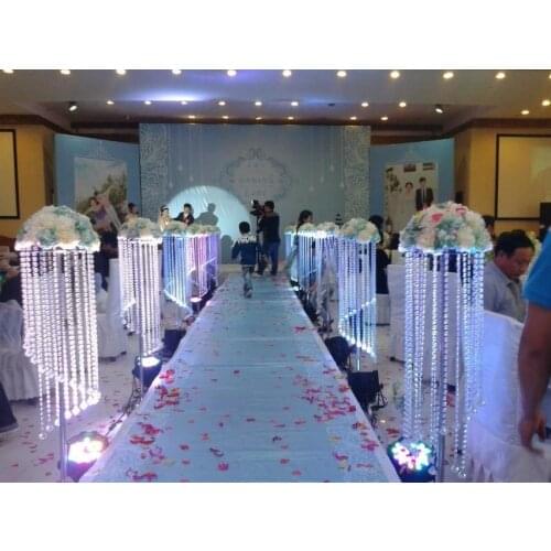 Rotated 110cm Tall Crystal Pillar Aisle Road Leads Flower Stand Wedding Centerpieces 10 pcs/lot