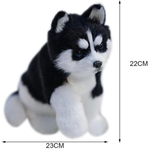Realistic Husky Toy Dog Animal Model Decoration Home Tv Decoration Hanging Dog Crafts Plush Toy Doll Gift Good Blessing