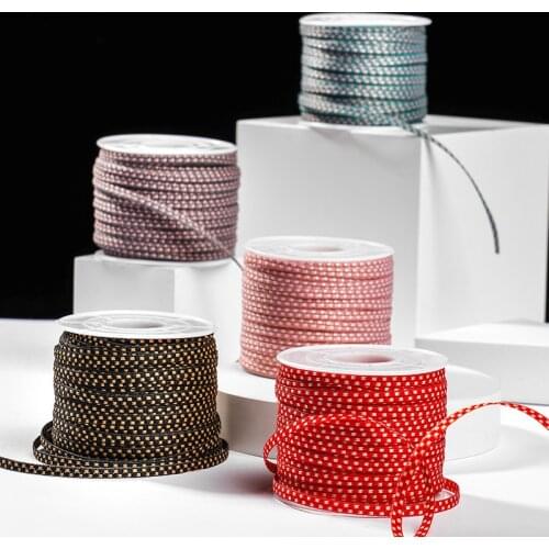 Kewgarden Wholesale Dots Polyester Ribbon 3mm Handmade Tape DIY Hair Bow Accessories 50 Yards