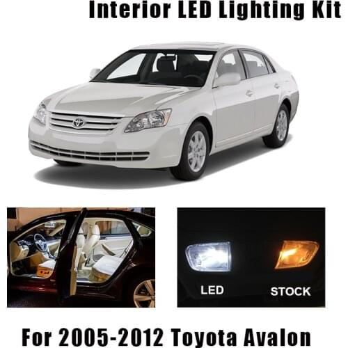 12 Bulbs White LED Interior Map Dome Light Kit Fit For Toyota Avalon 2005-2009 2010 2011 2012 Cargo Mirror Door License Lamp