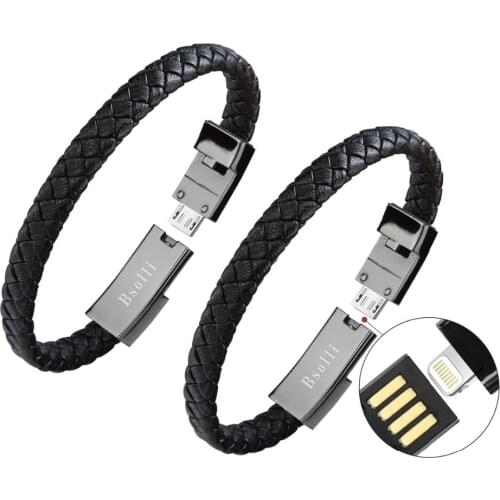 2 Pcs Sports Bracelet Usb Charger Cable Phone Data Line Adapter Quick Charge Fast Wireless Portable For iPhone 5/6/7/8/X/Xs/Xmax