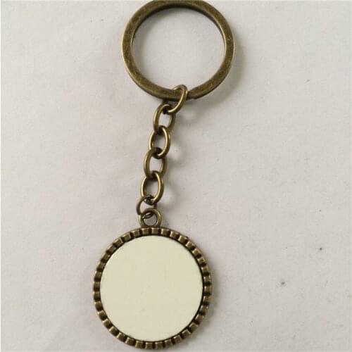 Retro vintage key ring for sublimation wholesale custom keychains for thermal transfer printing Promotion A3116