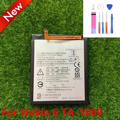 High Quality HE316 3000mAh Replacement Battery Original HE 316 For Nokia 6 TA-1000 TA-1003 TA-1021 TA-1025 TA-1033 Cellphone
