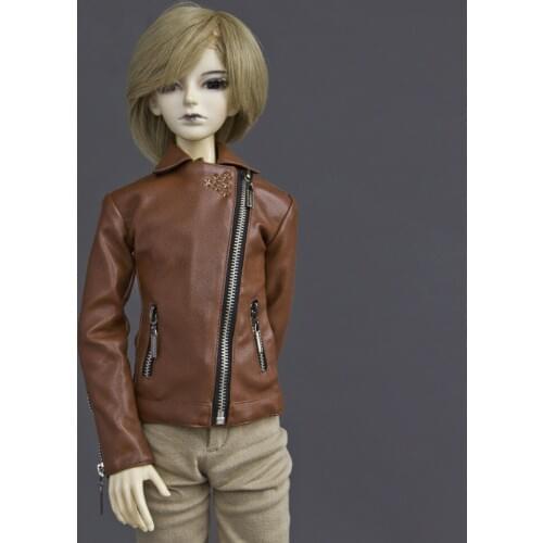 [wamami] 770# Brown Leather Jacket Coat Outfit MSD DZ 1/4 BJD Dollfie