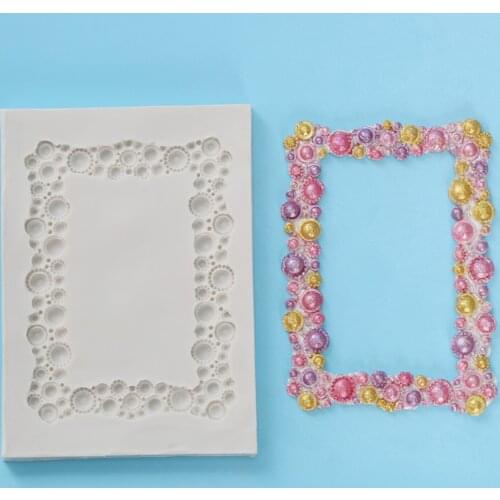 Pearl Gems Cake Mold Photo Frame Fondant Mold Silicone Mould Cake Decorating Tools DIY Cake Baking Tools