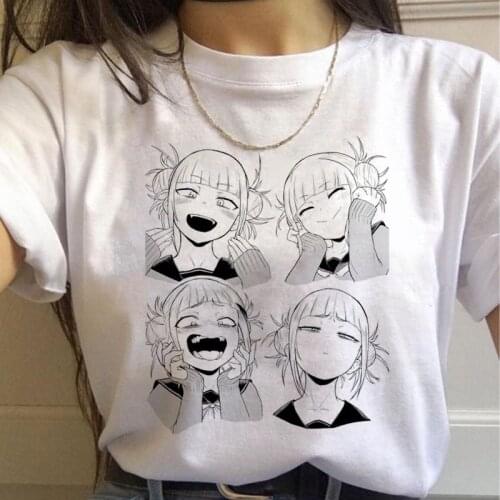 Harajuku Graphic T Shirt Women Anime My Hero Academia Anime Senpai T-shirt Hentai Himiko Toga Tshirt Graphic Top for Female