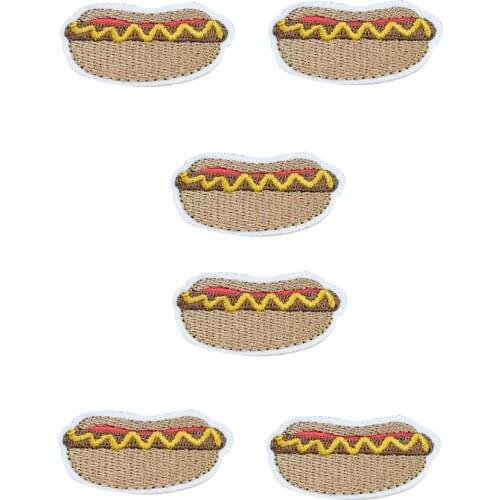 Hot dog patches for clothing iron on patches for clothes badges clothes iron-on parches applique patches for jeans 10pcs