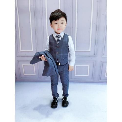 2018 formal Boys suits for weddings Kids Prom Suits Black Wedding Suits Kids Big Children suit Boy Classic Costume 3pcs