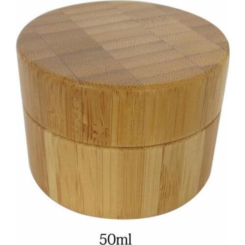 50pcs 50g bamboo cream jars,50ml bamboo cosmetic jar tin container package bottle glass tank