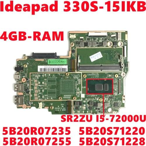 5B20R07235 5B20R07255 5B20S71228 5B20S71220 For Lenovo Ideapad 330S-15IKB Laptop Motherboard W/ I5-7200U 4GB DDR4 100% Tested OK