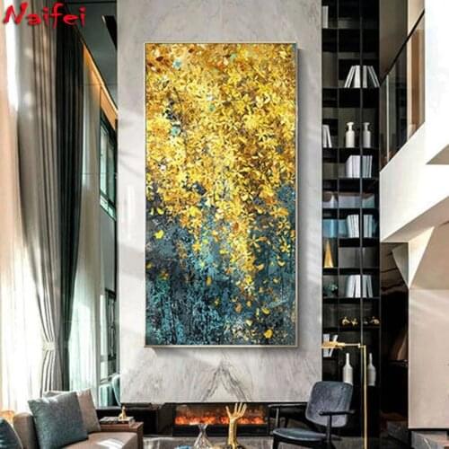 Abstract Golden Tree,Waves,Lines,Large 5D DIY Diamond Painting Full Square Drill Embroidery Round Mosaic Needlework Wall Decor