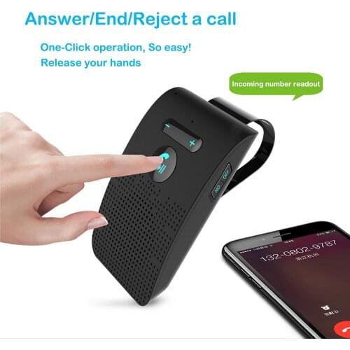 Bluetooth 5.0 Handsfree Car Kit Loud Speakerphone MP3 Music Player Sun Visor Clip Universal Wireless Audio Receiver For BMW Audi