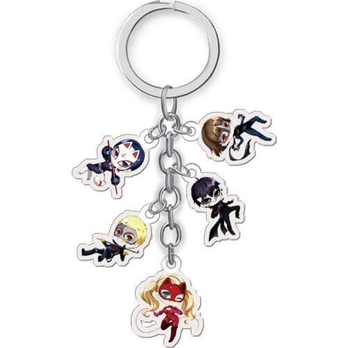 Game Persona 5 Keychain P5 Akira Kurusu Anne Takamaki Acrylic Pendent Keyring Fan Collection Gifts