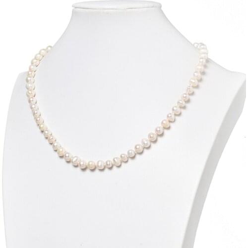 Vintage Style Simple 7-8MM Natural Freshwater Pearl Chain Choker Necklace For Women Wedding Necklace Fashion Jewelry Wholesale