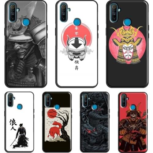 Japanese Style Samurai Art For OnePlus 9 Pro 7 8 Pro 8T Nord 9R Case For Realme 8 Pro C3 C21 GT Neo 6 7 Q3 Pro Cover