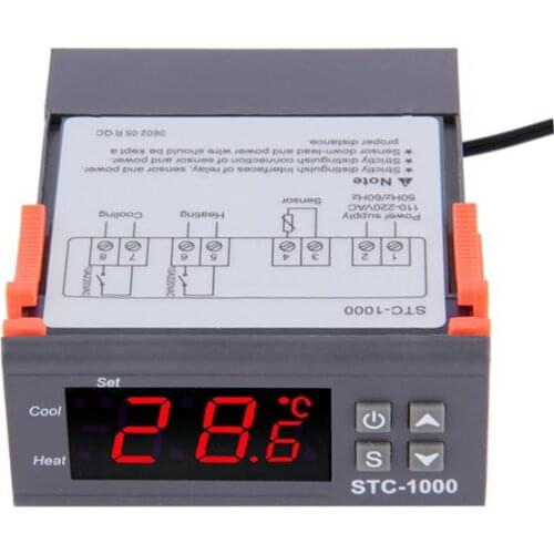 LED Digital Temperature Controller STC-1000 12V 24V 220V Thermoregulator thermostat With Heater And Cooler
