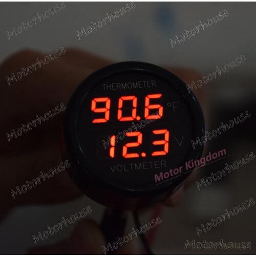 DC 12V 24V 2 In1 Temperature & Volt Meter for Car Auto Truck SUV Accessories Cigarette Lighter Red/Blue/Green Version