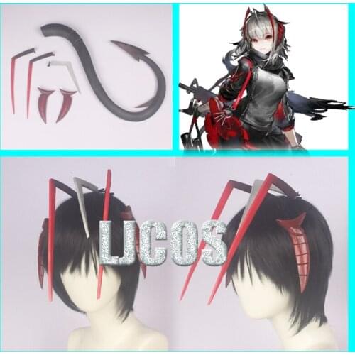 Game Arknights W Headdress Horn Tail Cosplay Props Halloween Christmas Fancy Party Props for Carnival Comic Show