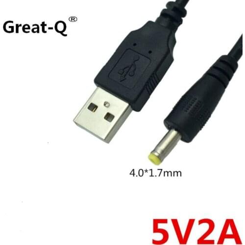 Great-Q 5pcs USB charger cable to DC 4.0 * 1.7mm plug dc4.0 Charging cable for Router Cable High quality 1.5m 5V2A