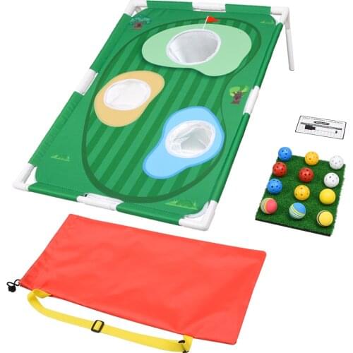 Backyard Golf Cornhole Game Fun New Golf Game for All Ages Golf Chipping Pitching Cages Mats Practice Net Golf Training Aids