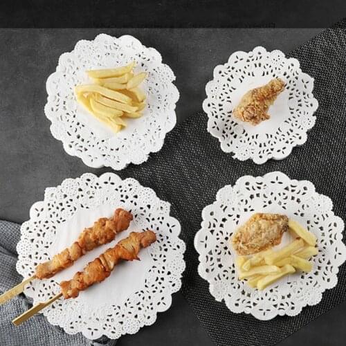 Kitchen Household Fried Barbecue Barbecue Flower Bottom Paper Thickened Oil-Absorbing Paper Pizza Bread Lace Paper Pad