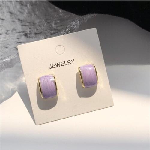 New design high-end purple earrings Korean fashion wild cute earrings popular jewelry earrings for women