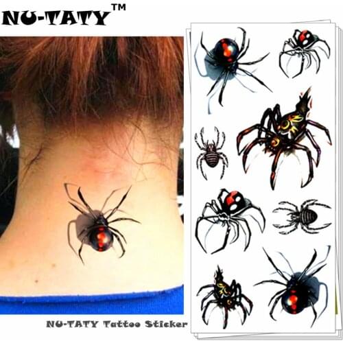 Nu-TATY Sexy Black Spider 3d Temporary Tattoo Body Art Flash Tattoo Stickers 19*9cm Waterproof Tatoo Home Decor Wall Sticker