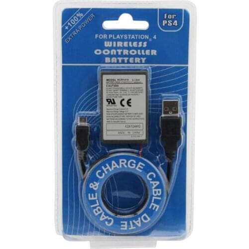 CPDD 3.7 V 2000mAh Rechargeable Lithium Polymer Battery for PS4 Controller, Also with Spare USB Charging Cable Cord