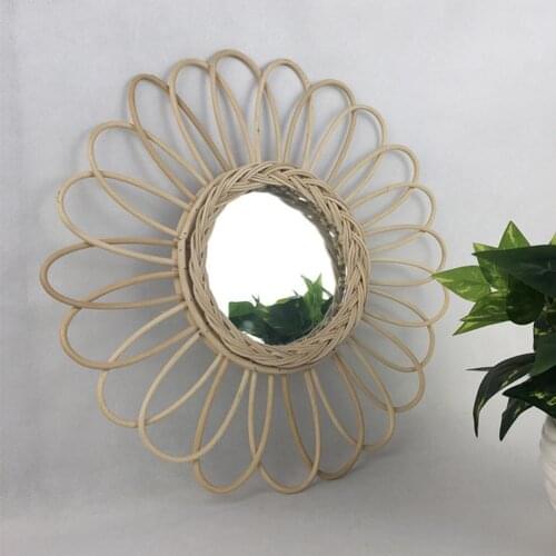 Hanging Wall Mirror With Macrame Fringe Round Mirror Decor For Apartment Living Room Bedroom Baby Nursery