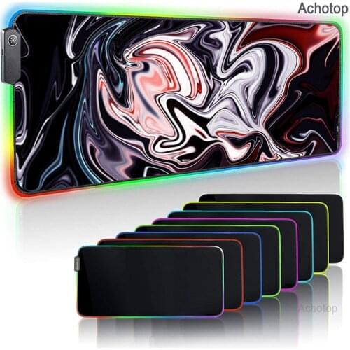 RGB Mouse Pad Large Rubber Keyboard Gamer Desk Mat Speed Table carpet Computer Gamer Decoracion For CS GO Mousepad Strata Liquid