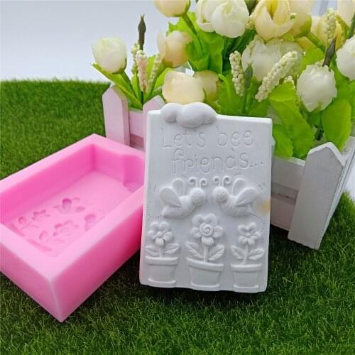 Bee Friends Design Soap Mold Handmade Silicone Molds for Soap Making for Friendship Gifts