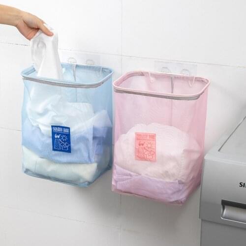 3 Colors Great Foldable Dirty Clothes Basket Supplies Lightweight Clothes Bag Wide Opening for Home