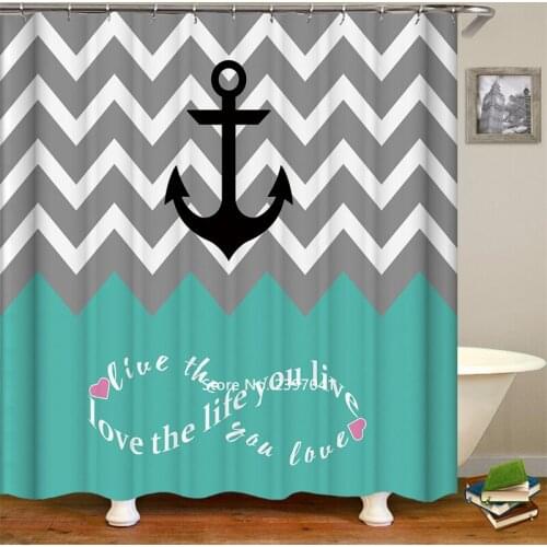 Modern Scandinavian Fashion High Quality Shower Curtain Shower Room Waterproof and Mildew Proof with Hook Bath Decoration