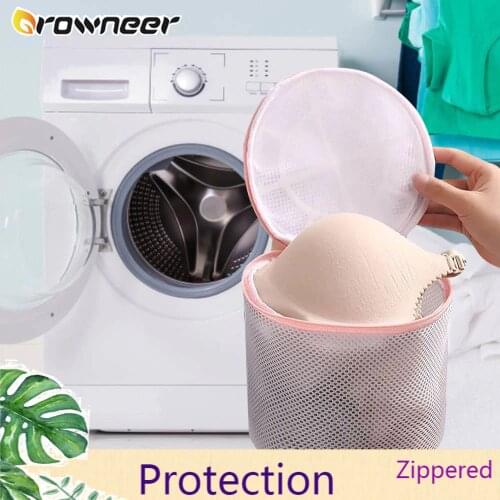 Zippered Underware Washing Bag Polyester Machine Protection Laundry Bag Mesh Clean Foldable Socks Lingerie Bra Clothes Storage