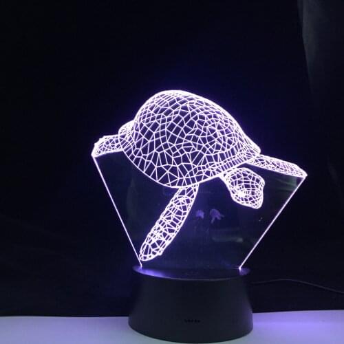 Sea Turtle 3D LED Lamp Novelty Table Desk Illusion Visual Night Light Kid Bedroom Decoration Light Kids Birthday Gift
