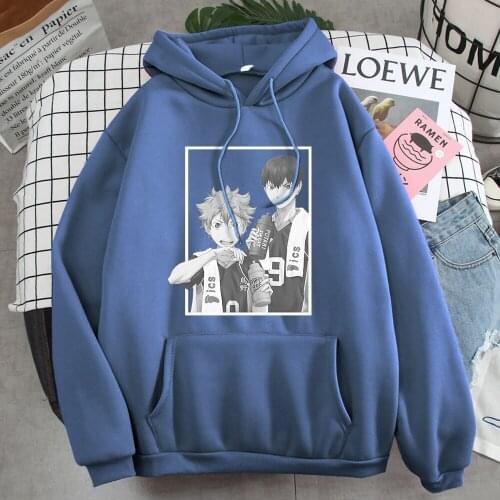 Sweatshirts Hinata And Kageyama Haikyuu Japanese Anime Hoody For Man Fashion Harajuku Men Punk Hoodie Warm Casual Mens Hoodies