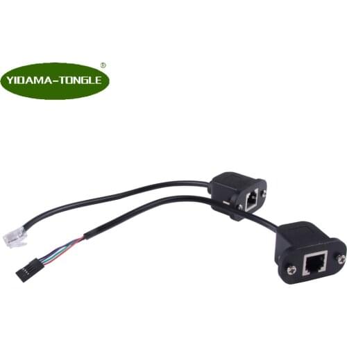 Rj11 rj12 6p4c 6p6c telephone female socket to male adapter jumper lan network ethernet bulkhead panel mount extension cable